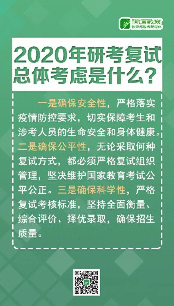 刚刚，2020年研考国家线和复试安排公布