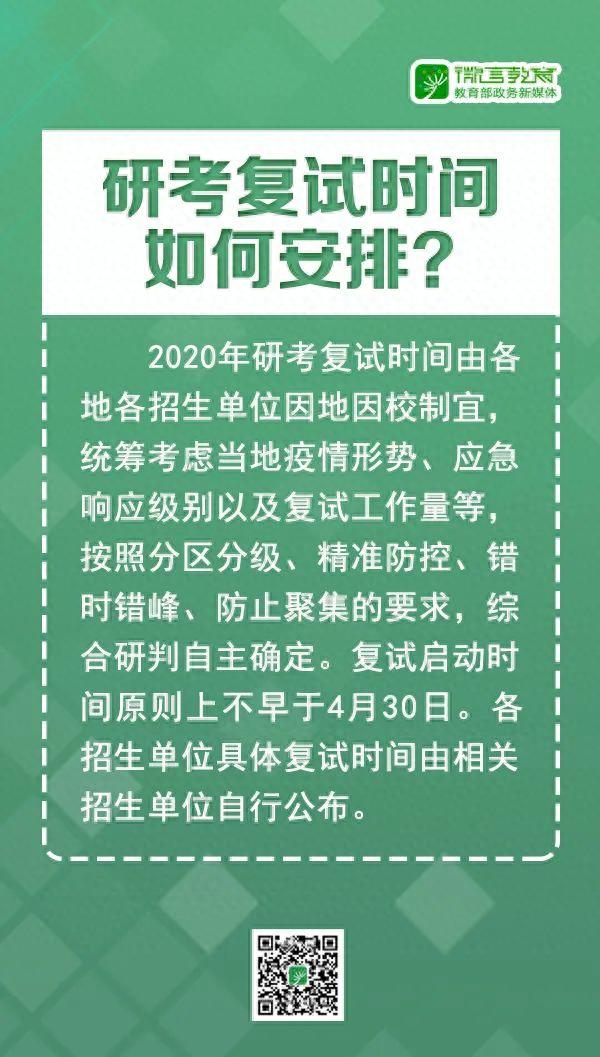 刚刚，2020年研考国家线和复试安排公布