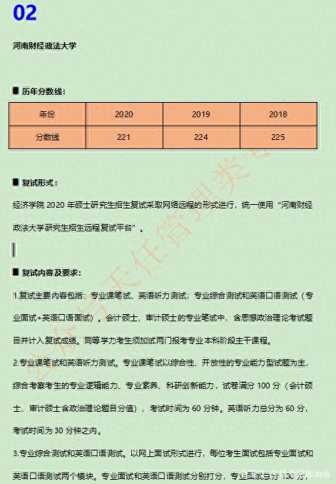 考研复试分析 | 河南财经政法大学会计专硕考研复试内容汇总