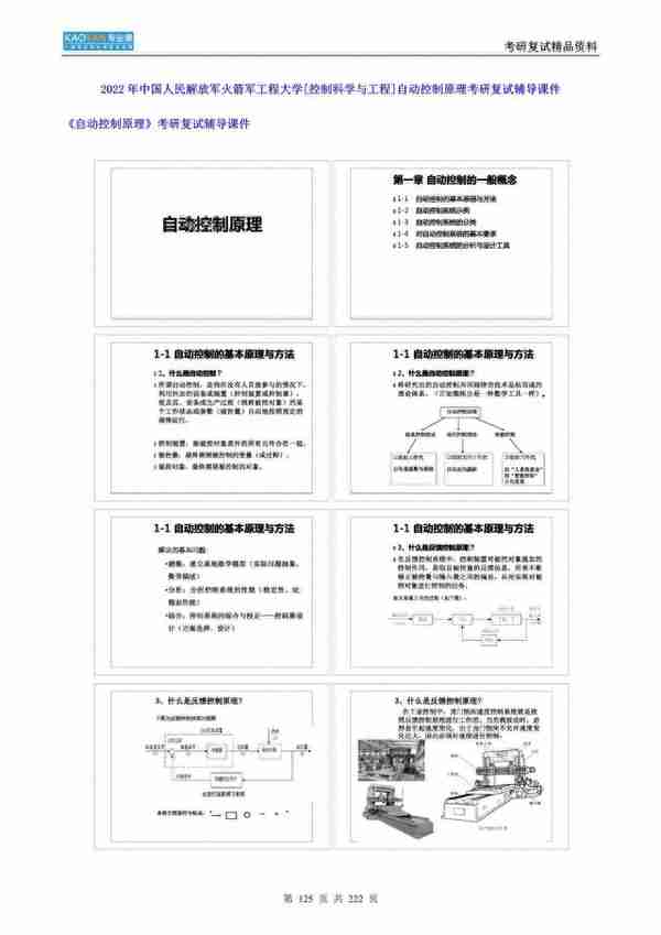 2022火箭军工程大学控制科学与工程自动控制原理考研复试精品资料