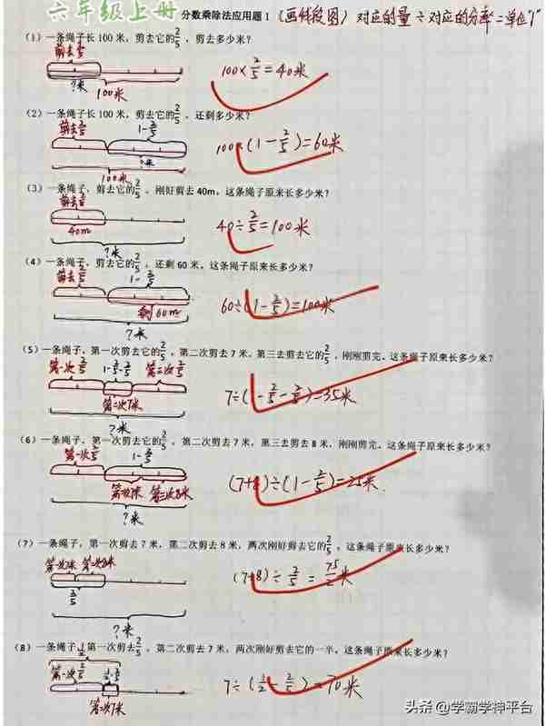 六年级上册数学应用题汇总