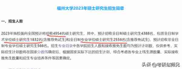 福州大学考研数据信息：去年一志愿刷掉2w人，仅五分之一的成功率